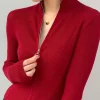 Chaqueta cárdigan con cremallera de otoño para mujer