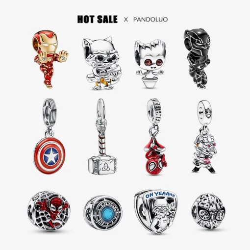 Charm Beads de Marvel Iron Man Avengers para pulseras Pandora