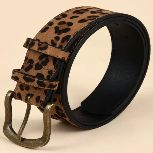 Cinturón de PU estampado de leopardo estilo boho a medida