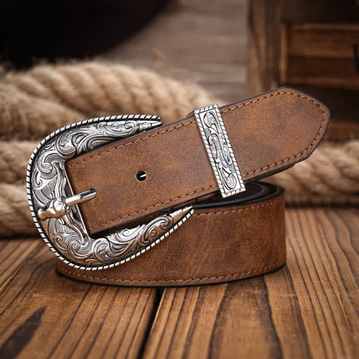 Cinturones de Piel PU Western-Cowboy para Hombres y Mujeres