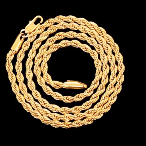 Collar Cadena de Cuerda Oro 18K Mujer Hombre