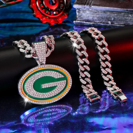 Collar colgante Packers Hip Hop con cadena cubana de 20