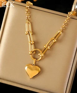 Collar colgante de corazón de acero inoxidable 316L EILIECK