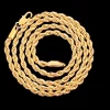 Collar de cadena de cuerda de oro 18K de 4 mm