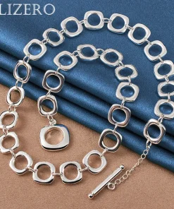 Collar de plata de ley 925 ALIZERO, de 20 pulgadas, para mujer y hombre, para bodas y fiestas