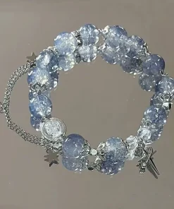 Collar elástico con estrellitas diseño lazo para mujer, pulsera