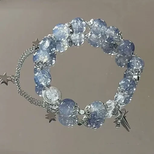 Collar elástico con estrellitas diseño lazo para mujer, pulsera