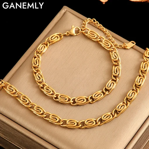 Collar y pulsera de acero inoxidable 316L GANEMLY