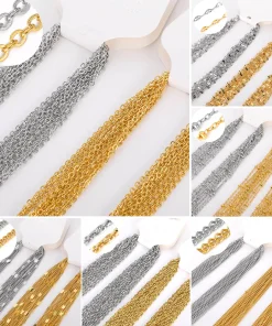 Collares acero inoxidable mujer 10pcs