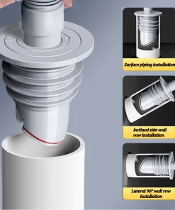 Conector de desagüe de suelo antifugas antiolor para lavadora, tapón de silicona para tubería de desagüe de lavabo de cocina, anillo de sellado para alcantarillado de baño