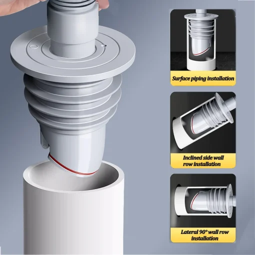 Conector de desagüe de suelo antifugas antiolor para lavadora, tapón de silicona para tubería de desagüe de lavabo de cocina, anillo de sellado para alcantarillado de baño