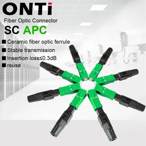 Conector rápido de fibra monomodo ONTi 50-400 uds. SC APC