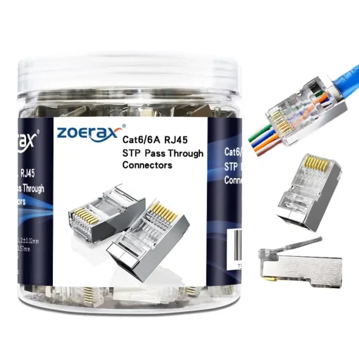 Conectores blindados ZoeRax 100 uds CAT5 CAT6