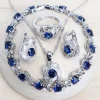 Conjunto Joyas Mujer Circón Azul 925