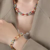 Conjunto de 3 piezasjuego joyas cruzadas clásicas coloridas