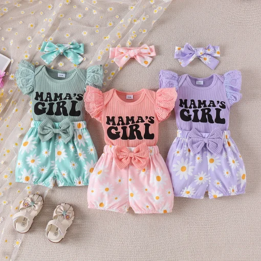 Conjunto de 3PZ Verano Bebé Niña 0-1 Año