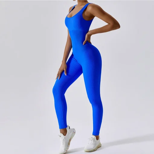 Conjunto de Deporte de Yoga Enterizo Sin Costuras Elástico