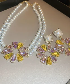 Conjunto de Joyería de Boda de Perlas estilo coreano