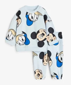 Conjunto de Ropa Infantil Mickey Baby Manga Larga Impresión Total