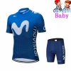 Conjunto de camiseta y pantalón de ciclismo verde flúor Movistar Kids