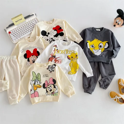 Conjunto de chándal infantil de dibujos animados Disney para primavera y otoño