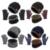 Conjunto de invierno gorro, bufandas y guantes de pantalla táctil