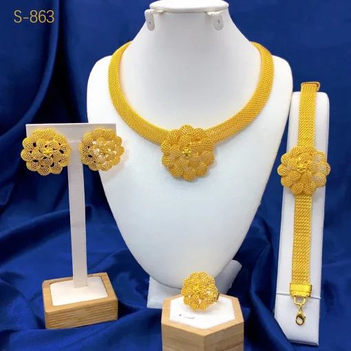 Conjunto de joyas chapadas en oro de 24 quilates ANIID Dubai