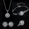 Conjunto de joyas de circonita y cristal exquisito y de alta calidad para novia