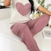 Conjunto de pijama de mujer estilo nuevo corazón