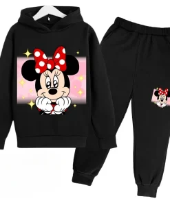 Conjunto de sudadera con capucha y pantalones de Mickey y Minnie para niños