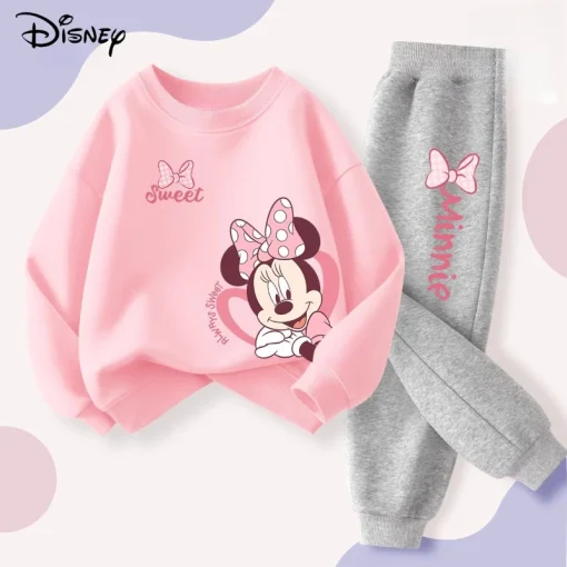 Conjunto de suéter y pantalón infantil de DISNEY, primavera y otoño