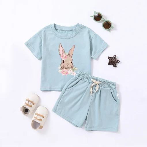 Conjunto de verano infantil de algodón puro