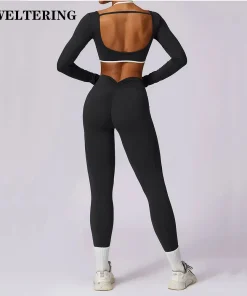 Conjunto deportivo de yoga de 2 piezas para mujer