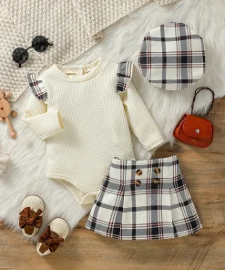 Conjunto otoño moda 3 piezas niña