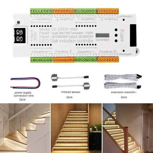 Controlador De Sensor De Movimiento LED Para Escalera V2 32