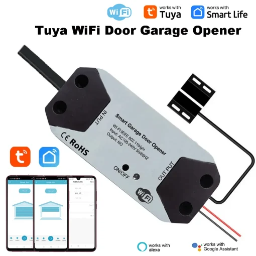 Controlador de puerta de garaje WiFi Tuya, abridor de puerta inteligente