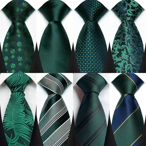 Corbata de lujo para hombre, color verde, 8CM