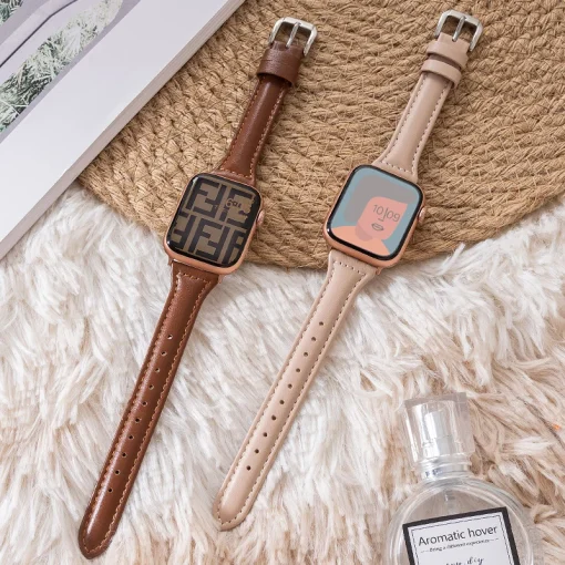 Correa de cuero esbelta para Apple Watch