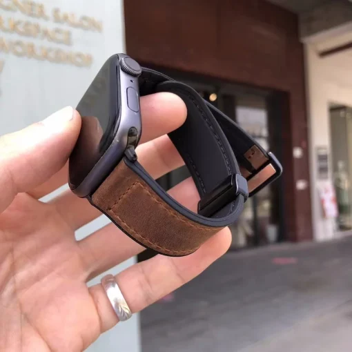 Correa de piel y silicona para Apple Watch