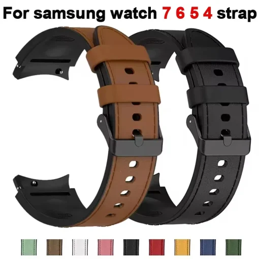 Correa de silicona + cuero para Samsung Galaxy Watch