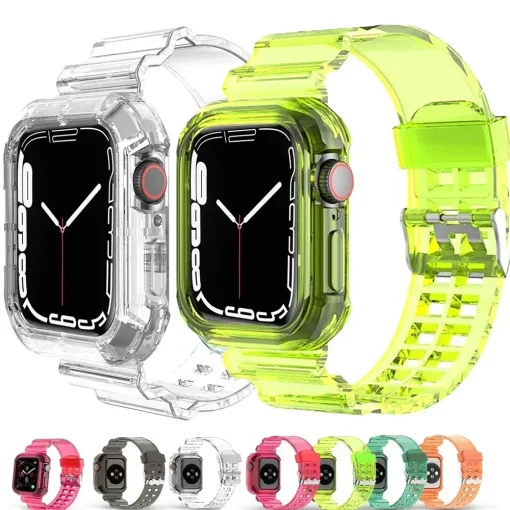 Correa + funda transparentes para Apple Watch