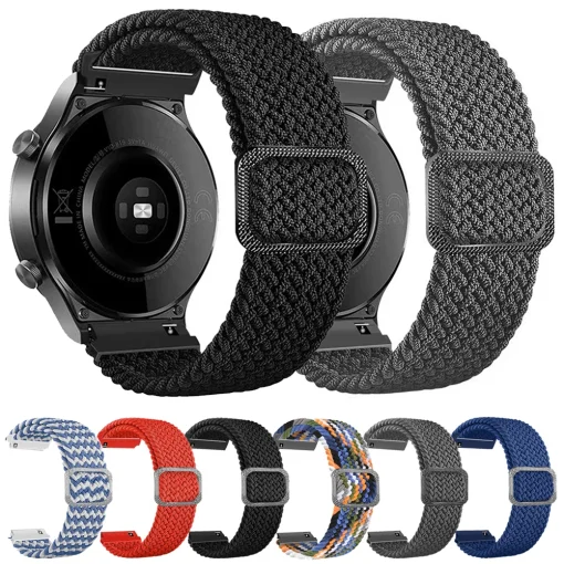 Correa trenzada de nailon de 22 mm 20 mm para Xiaomi Watch