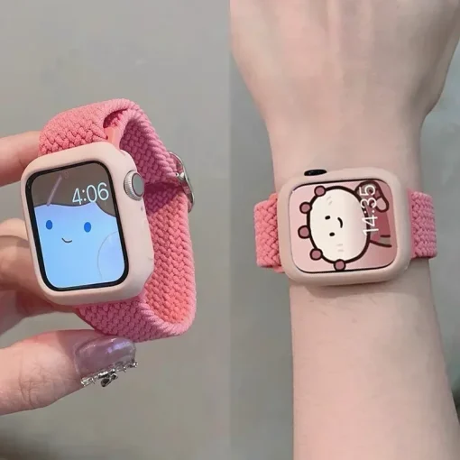 Correa trenzada de nailon y funda para Apple Watch