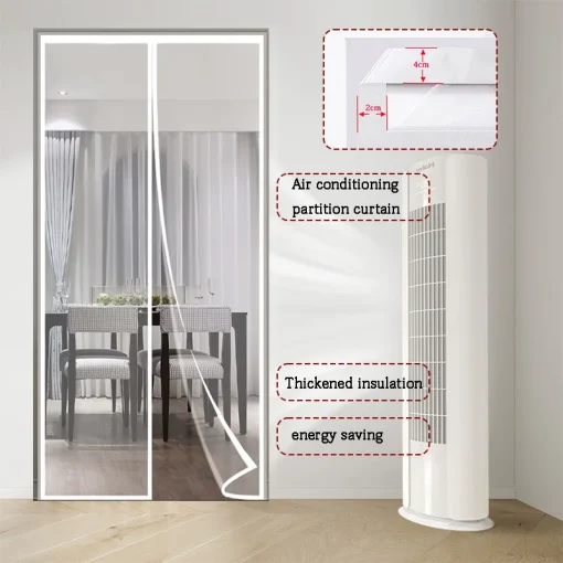 Cortina transparente anti frío puertas aire acondicionado