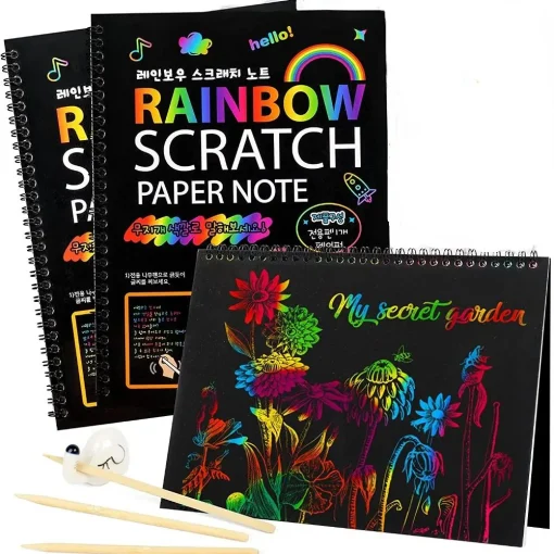 Cuaderno para dibujar raspando Montessori