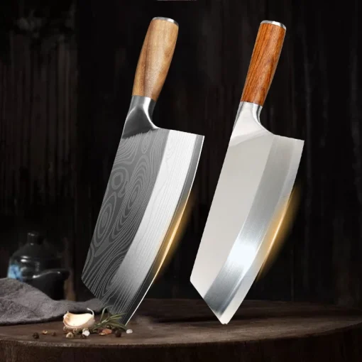 Cuchillos de chef y rebanado premium Damasco