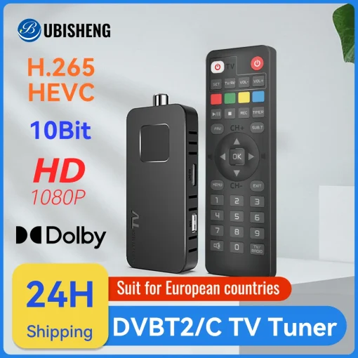 Decodificador TV TDT-T2&C H.265 para Europa