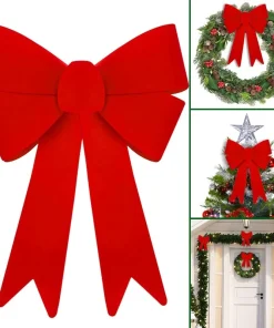 Decoración para la cima del árbol de Navidad con lazo rojo Big Bowknot