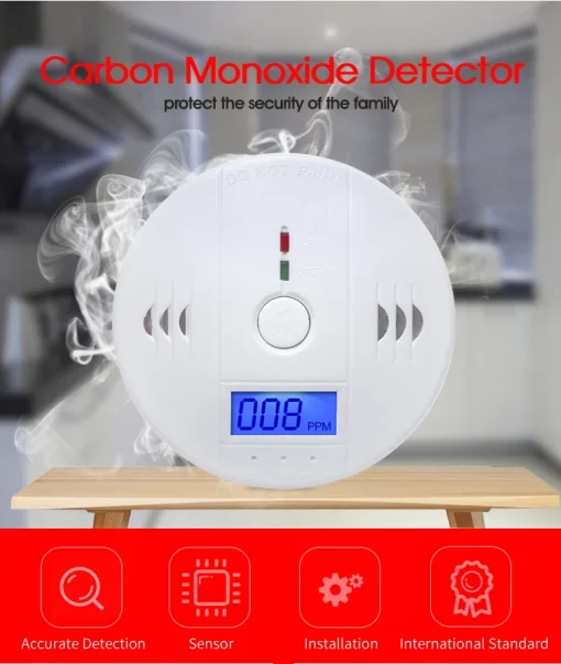 Detector Independiente de Alarma de CO Alarma de Monóxido de Carbono