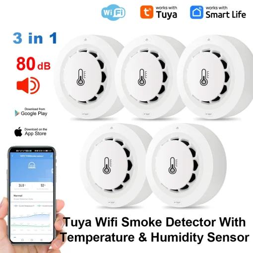 Detector de Humo Conexión Doble Tuya BT WiFi